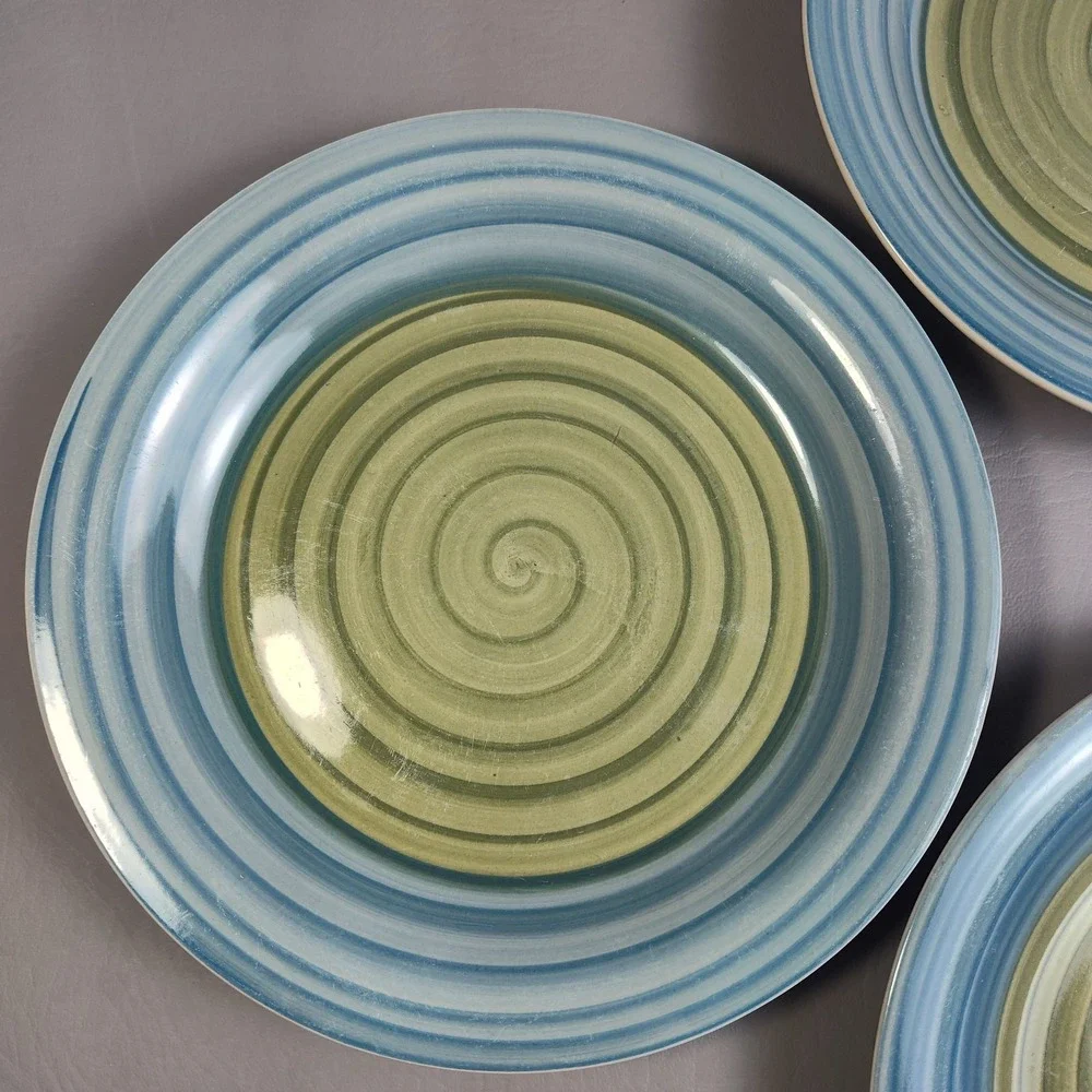 Pier 1 Valencia Blue Green Swirl Salad‎ Plates 7.5